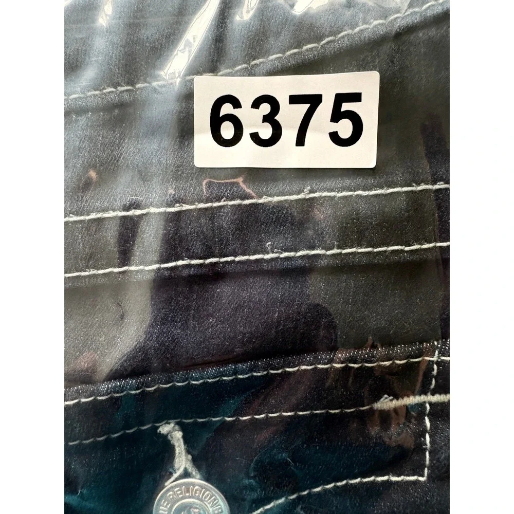 True Religion World Tour Skinny Jeans Men 33 Blue Denim Dark Wash Cotton Stretch